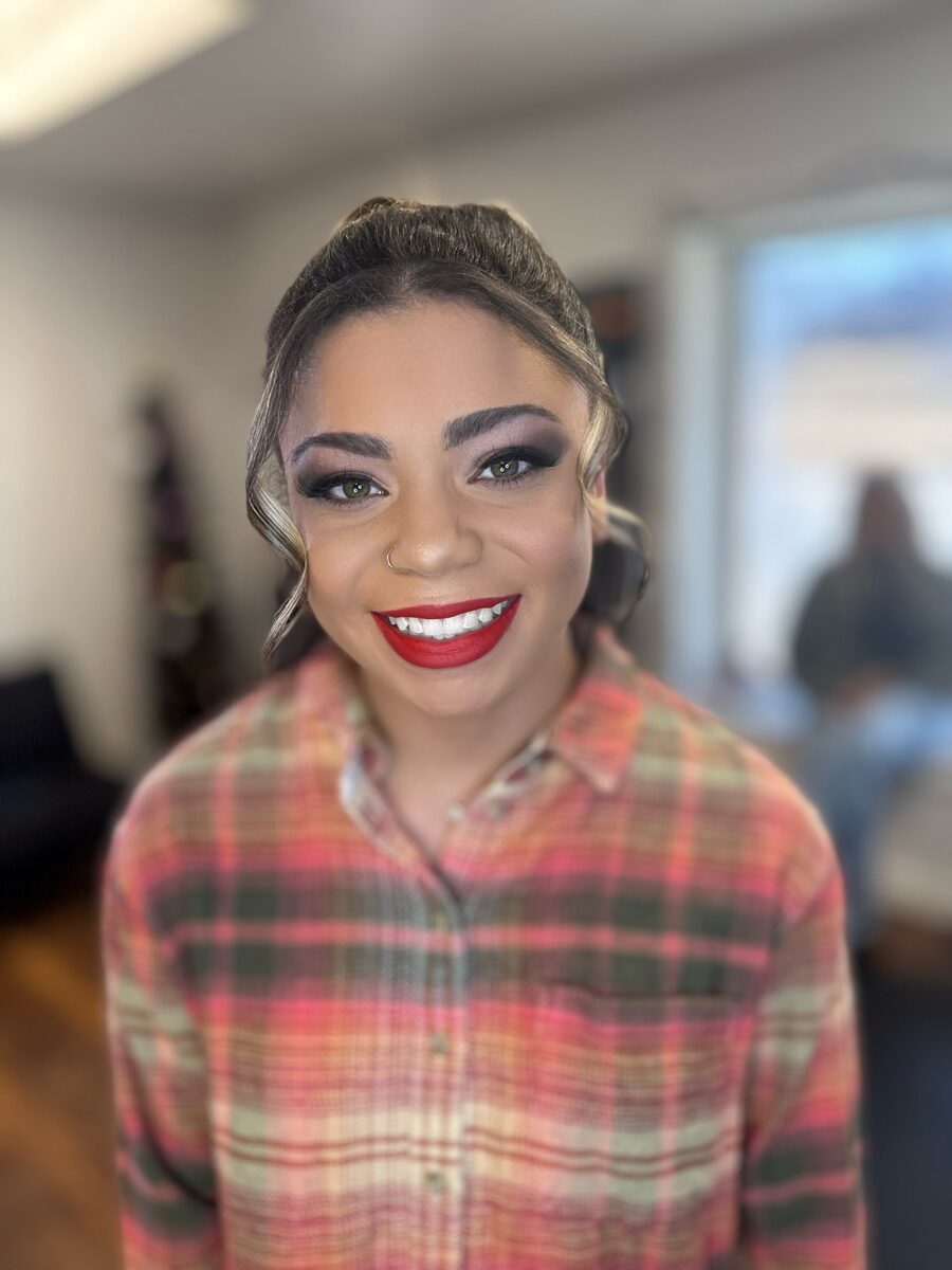 Full glam makeup application